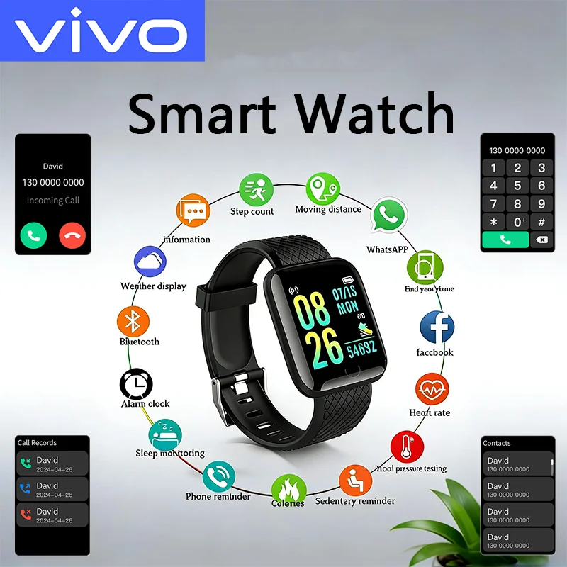 VIVO Men Women Wristwatches Smart Watch Message Fitness Monitor Bracelet Birthday Gift Electronic Clock For Android IOS 2026New
VIVO Men Women Wristwatches Smart Watch Message Fitness Monitor Bracelet Birthday Gift Electronic Clock For Android IOS 2026New