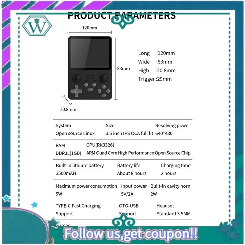 Upgraded RGB20S Retro Game Console Durable 16G+128G 3.5 Inch IPS Screen Open Source System (Blue)
Upgraded RGB20S Retro Game Console Durable 16G+128G 3.5 Inch IPS Screen Open Source System (Blue)