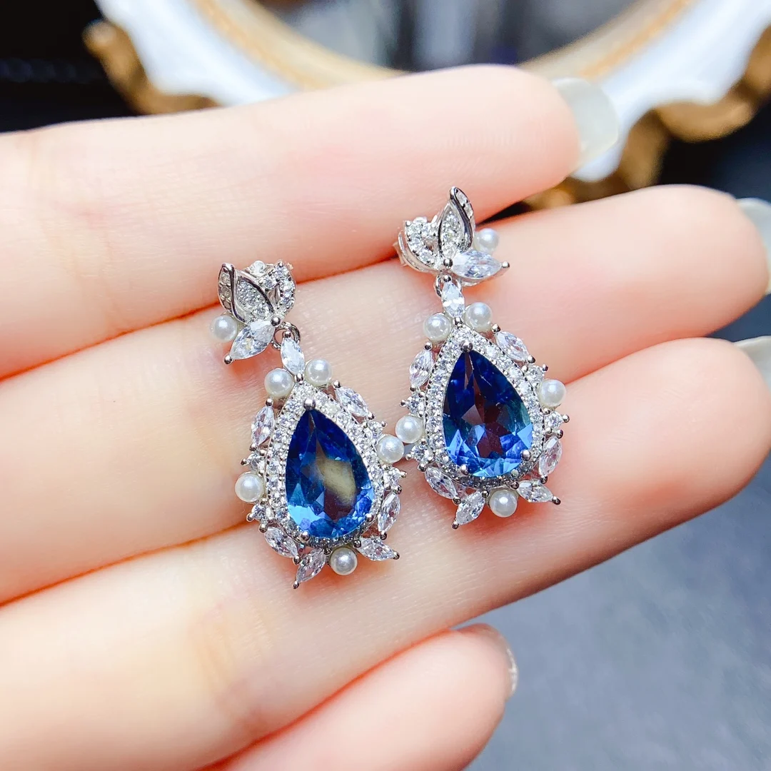 FS 6*9 Natural Topaz S925 Sterling Silver Luxury Earrings With Certificate Fashion Fine Charm Weddings Jewelry for Women MeiBaPJ
FS 6*9 Natural Topaz S925 Sterling Silver Luxury Earrings With Certificate Fashion Fine Charm Weddings Jewelry for Women MeiBaPJ