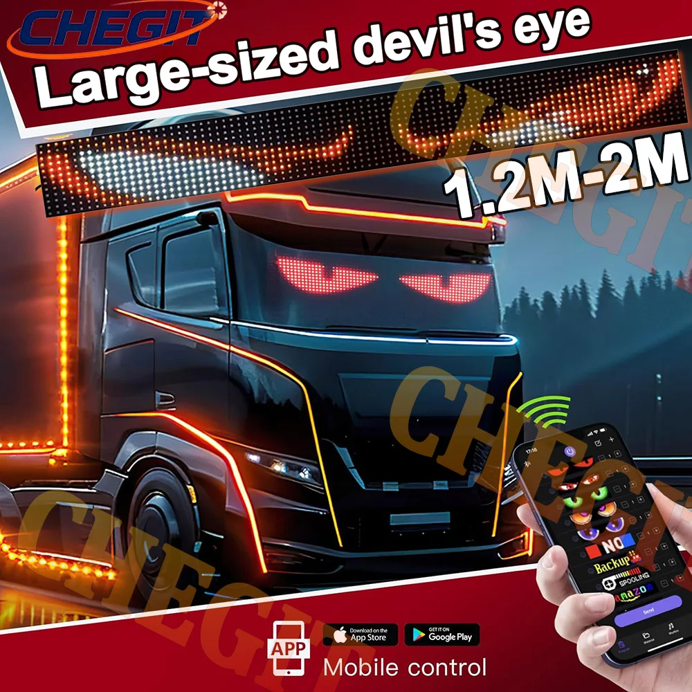 App+Remote Control Large Sceen LED Devil's Eye Truck Car Interior Decoration Ambient Light Custom Text Pattern Lighting
App+Remote Control Large Sceen LED Devil's Eye Truck Car Interior Decoration Ambient Light Custom Text Pattern Lighting