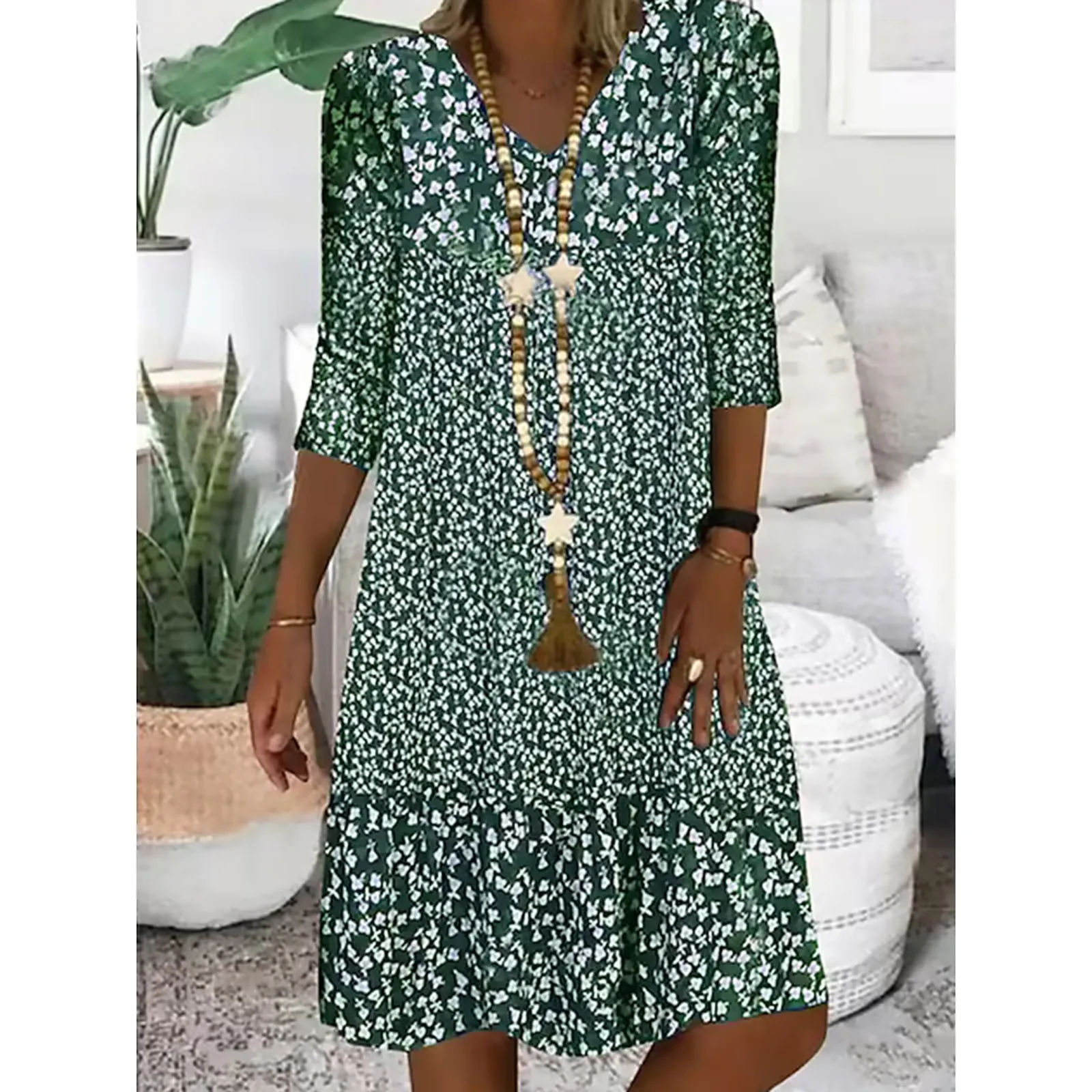 Women Casual Dress Long Sleeve Crewneck Oversized Floral Print Loose Lightweight Midi Pullover Dress Summer Elegant Female Dress
Women Casual Dress Long Sleeve Crewneck Oversized Floral Print Loose Lightweight Midi Pullover Dress Summer Elegant Female Dress