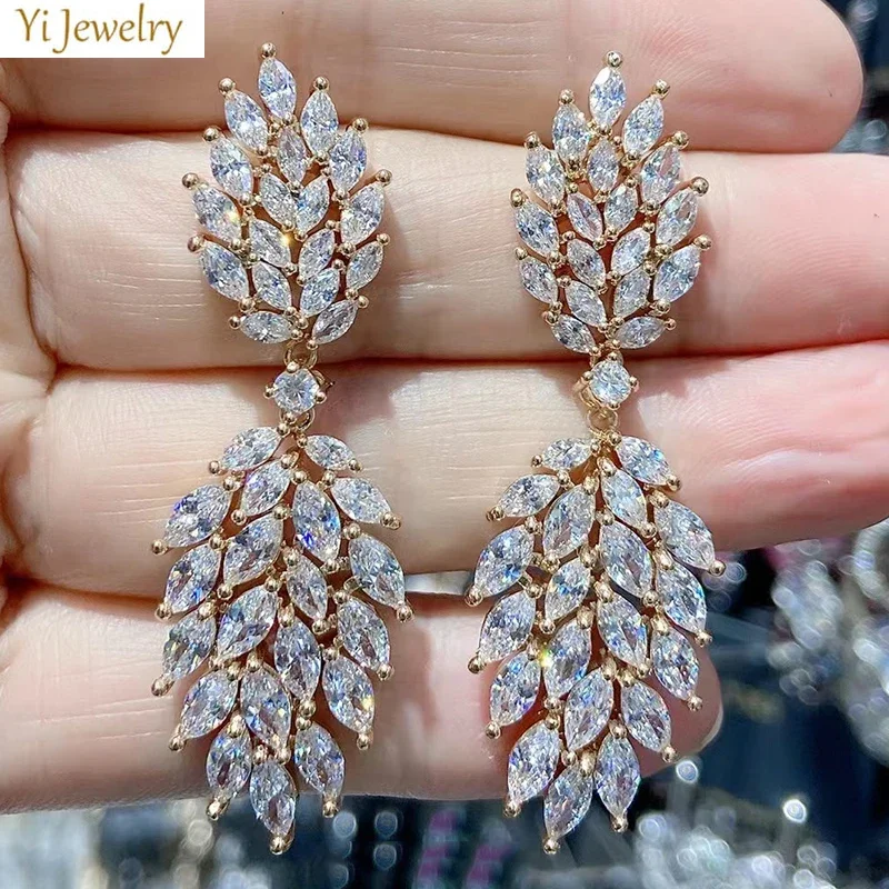 Plant Leaf Earrings for Women Luxury Jewelry Zircon Dangle Earrings
Plant Leaf Earrings for Women Luxury Jewelry Zircon Dangle Earrings