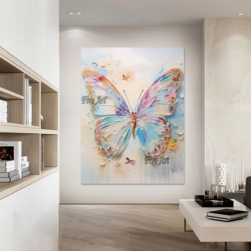 Palette Knife Canvas Arts Beautiful Butterfly Heavy Texture Oil Painting High Quality Decorative Pictures For Living Room
Palette Knife Canvas Arts Beautiful Butterfly Heavy Texture Oil Painting High Quality Decorative Pictures For Living Room