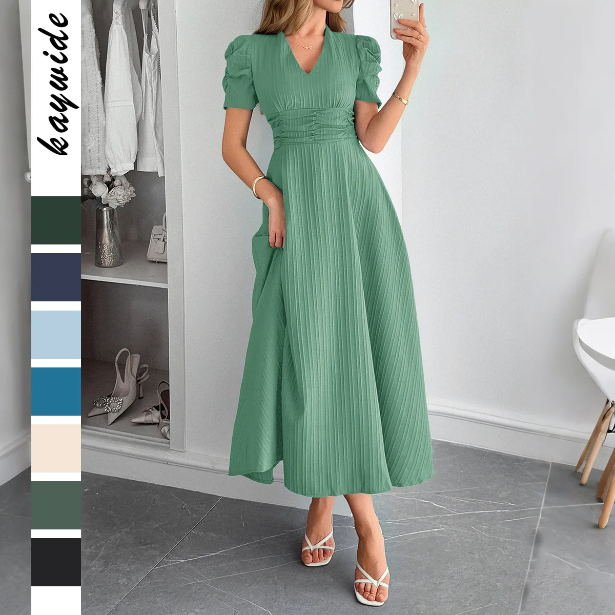 Elegant Resort-style Puff Sleeve Waist-cinching Long Dress Women's Clothing Summer 2026 Lace Boho Bandage Clothes
Elegant Resort-style Puff Sleeve Waist-cinching Long Dress Women's Clothing Summer 2026 Lace Boho Bandage Clothes