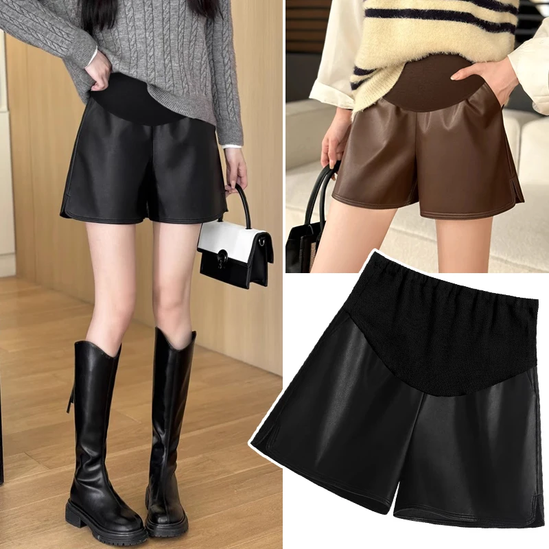 Autumn Winter Maternity PU Leather Shorts Fashion Casual Wear Slim-Fit Faux Leather Fleece-Lined Wide-Leg Boot Shorts
Autumn Winter Maternity PU Leather Shorts Fashion Casual Wear Slim-Fit Faux Leather Fleece-Lined Wide-Leg Boot Shorts