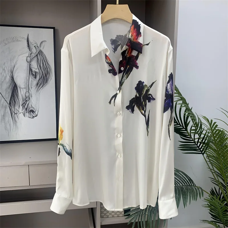 New Floral Print Elastic Shirt French Loose Thin Profile with Long Sleeve Shirt Women Camisas De Mujer
New Floral Print Elastic Shirt French Loose Thin Profile with Long Sleeve Shirt Women Camisas De Mujer