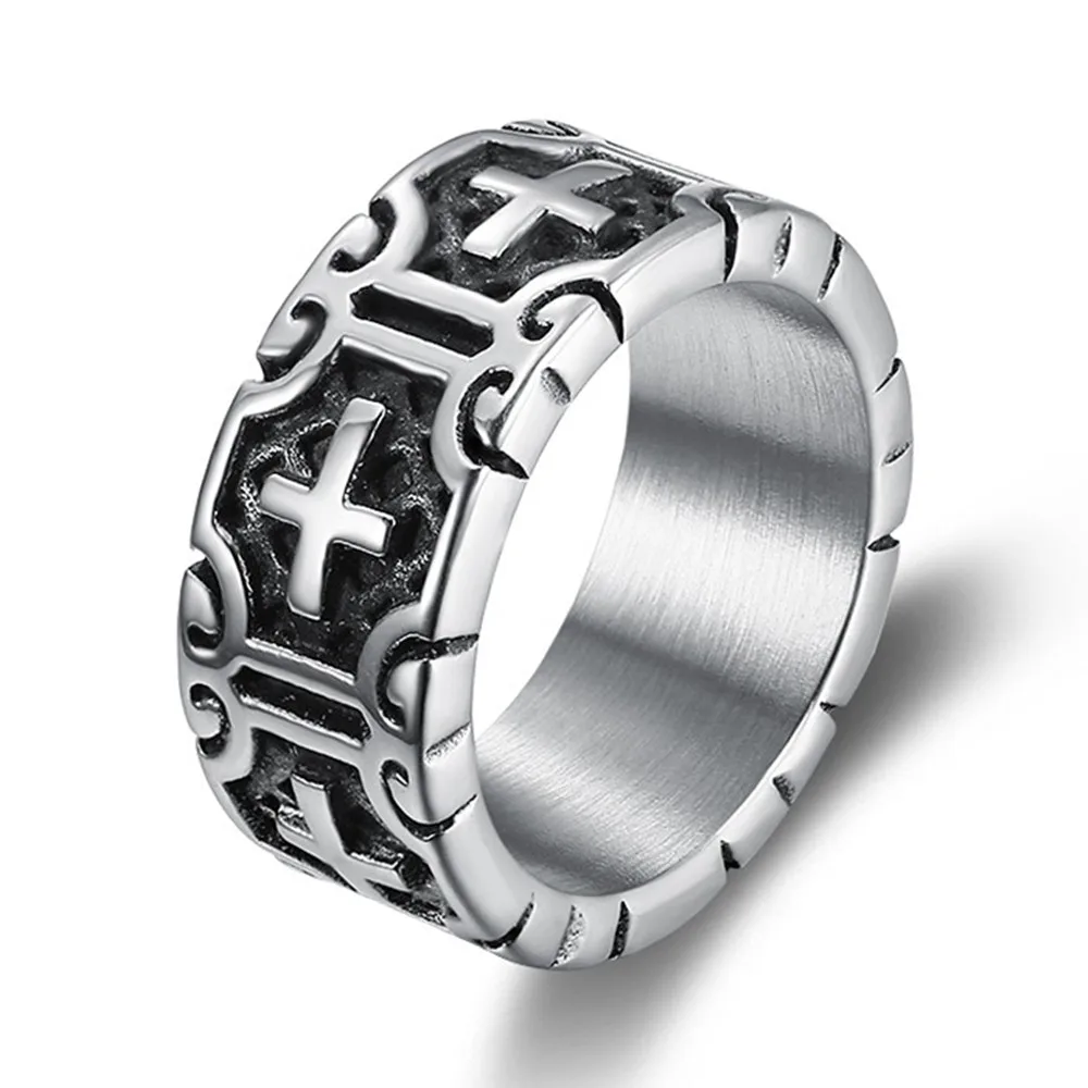 Vintage Cross Carving Titanium Stainless Steel Rings for Men Masculine Cool Accessories Jewelry Fashion Trendy Finger Bands Hot
Vintage Cross Carving Titanium Stainless Steel Rings for Men Masculine Cool Accessories Jewelry Fashion Trendy Finger Bands Hot