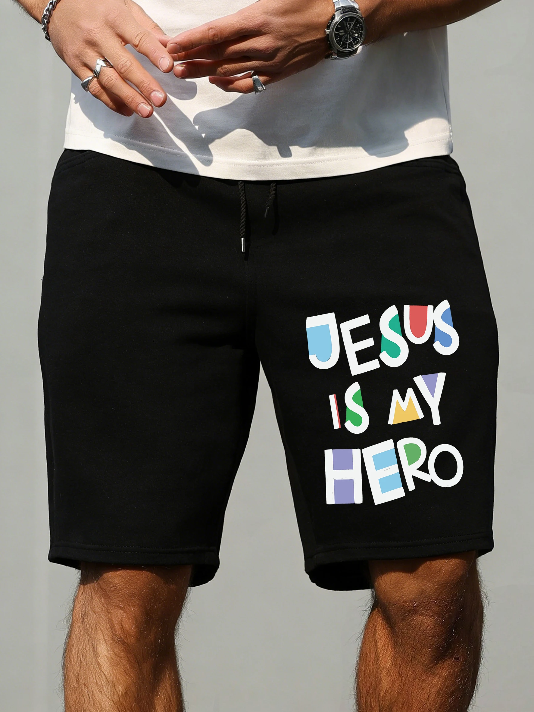Jesus Is My Hero Print Men Jogging Pant Beach Summer Drawstring Short Pants Pocket Elasticity Sportswear Gym Wide Leg Shorts
Jesus Is My Hero Print Men Jogging Pant Beach Summer Drawstring Short Pants Pocket Elasticity Sportswear Gym Wide Leg Shorts