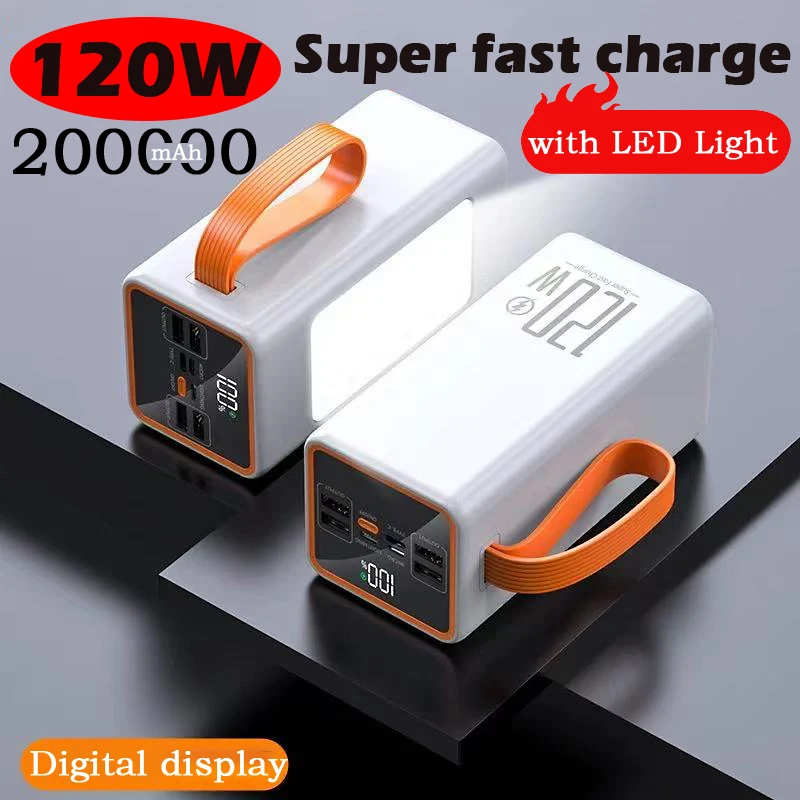 200000mAh Two-way Fast Charging 120W Portable Charger Power Bank Fast Charging External Tito C for xiaomi iPhone W/LED Light
200000mAh Two-way Fast Charging 120W Portable Charger Power Bank Fast Charging External Tito C for xiaomi iPhone W/LED Light