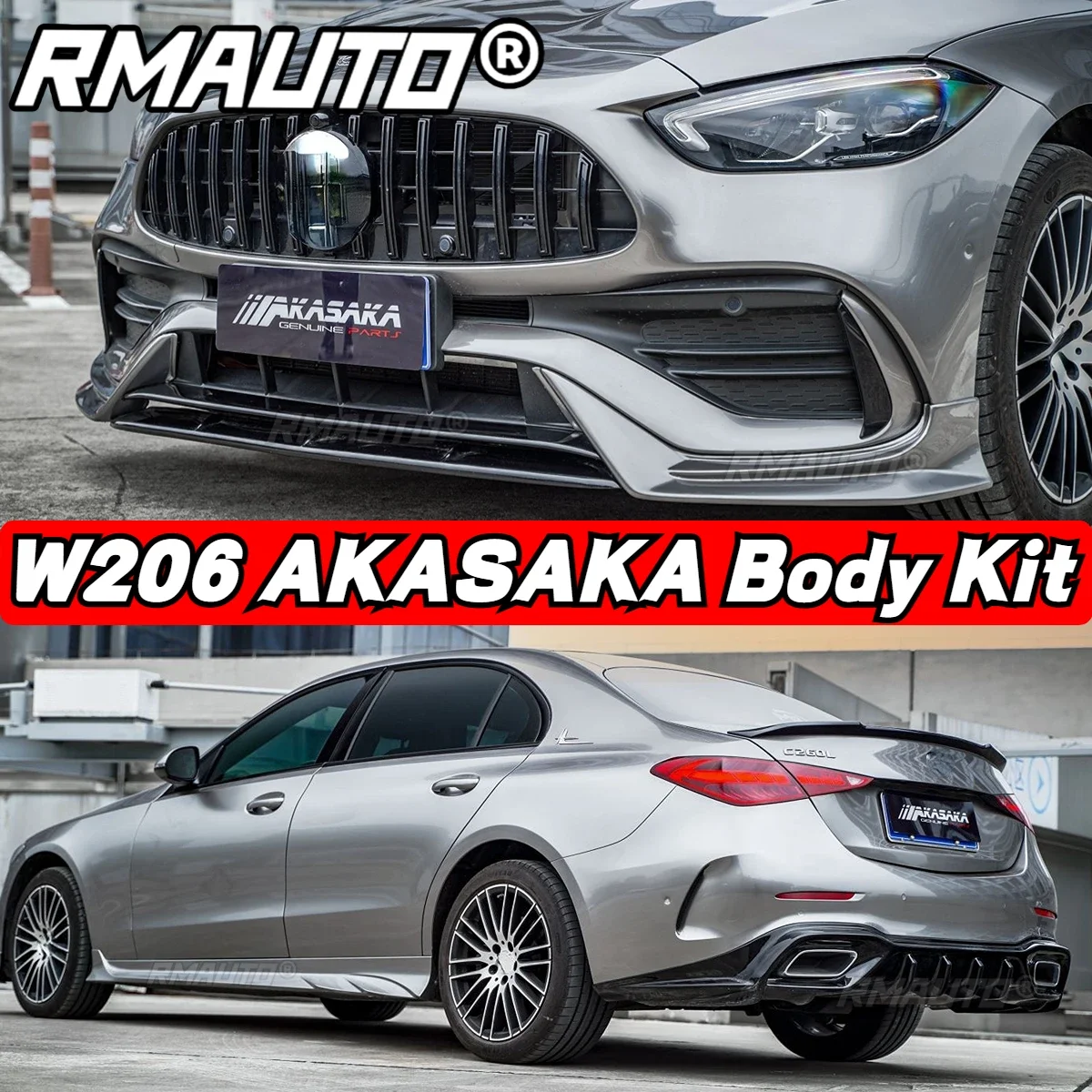 AKASAKA For W206 Body Kit Front Bumper Splitter Racing Grill Rear Spoiler Side Skirt For Mercedes Benz C Class W206 2022-2023
AKASAKA For W206 Body Kit Front Bumper Splitter Racing Grill Rear Spoiler Side Skirt For Mercedes Benz C Class W206 2022-2023