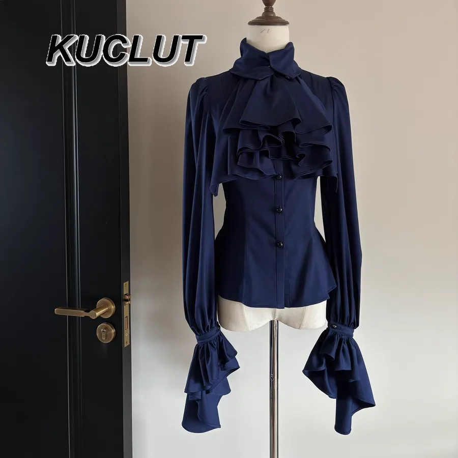 Women's Tops Spring Autumn Solid Color Fashion Vintage Elegant Blouse Female Lolita Gothic Style Ruffle Edge Long Sleeve Shirt
Women's Tops Spring Autumn Solid Color Fashion Vintage Elegant Blouse Female Lolita Gothic Style Ruffle Edge Long Sleeve Shirt
