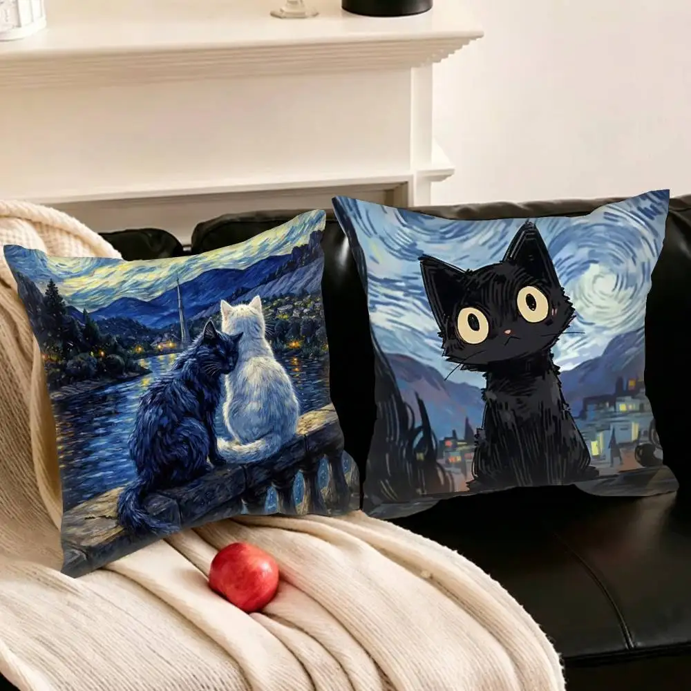 Cute Cat V-Van G-Gogh Starry Sky Various Sizes Square Pillowcase For Car Home Bedchamber Decor
Cute Cat V-Van G-Gogh Starry Sky Various Sizes Square Pillowcase For Car Home Bedchamber Decor