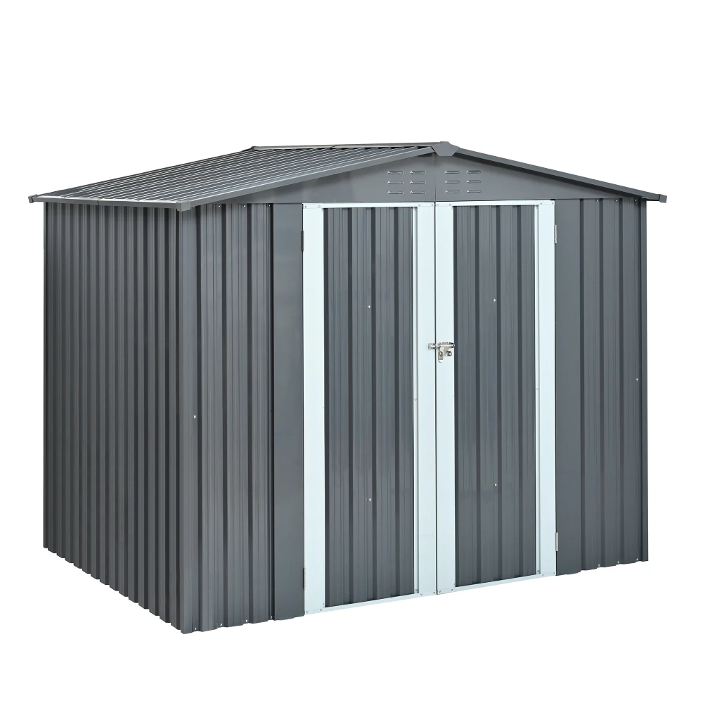 Metal Storage Shed with Double Doors, Heavy-Duty Galvanized Steel Outdoor Garden Shed for Tools, Lawn Equipment, and Yard Storage (72.8"Hx68.9"Dx87.8"W)
Metal Storage Shed with Double Doors, Heavy-Duty Galvanized Steel Outdoor Garden Shed for Tools, Lawn Equipment, and Yard Storage (72.8"Hx68.9"Dx87.8"W)