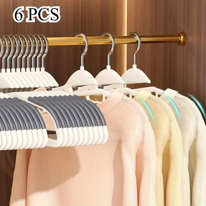 6pcs Plastic Clothes Hangers with Collar Protectors | Durable Non-Slip Wardrobe Closet Storage Organizer Hooks for Shirts 
6pcs Plastic Clothes Hangers with Collar Protectors | Durable Non-Slip Wardrobe Closet Storage Organizer Hooks for Shirts