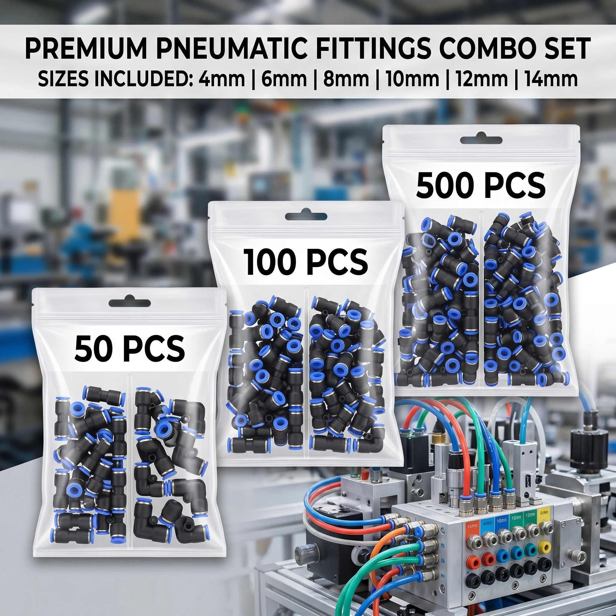 50/100/500 PCS Pneumatic Push-in Straight Reducer Fitting, Air Hose Tube Connector for PU Pipe OD 4/6/8/10/12/14mm Quick Union
50/100/500 PCS Pneumatic Push-in Straight Reducer Fitting, Air Hose Tube Connector for PU Pipe OD 4/6/8/10/12/14mm Quick Union