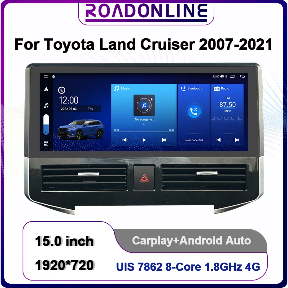 CarPlay Android авто для Toyota Land Cruiser 2007-2021 15,1 дюймов Android 12 Восьмиядерный автомобильный радиоприемник мультимедийный видеоплеер 1920*720
CarPlay Android авто для Toyota Land Cruiser 2007-2021 15,1 дюймов Android 12 Восьмиядерный автомобильный радиоприемник мультимедийный видеоплеер 1920*720