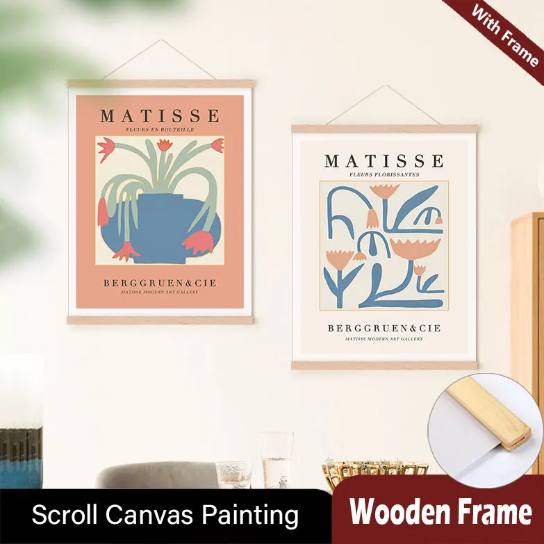 Matisse Modern Minimalist Wood Hanging Scroll Painting Posters With Frame, Nordic Wall Art for Dining Room Bedroom Home Decor
Matisse Modern Minimalist Wood Hanging Scroll Painting Posters With Frame, Nordic Wall Art for Dining Room Bedroom Home Decor