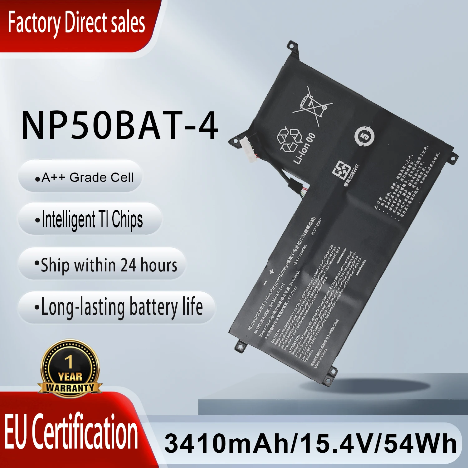 NP50BAT-4-54 Laptop Battery For Clevo NP50DE/NP70/X17 Series Machenike F117-7 Schenker XMG Focus 16 AT22 4ICP7/60/57
NP50BAT-4-54 Laptop Battery For Clevo NP50DE/NP70/X17 Series Machenike F117-7 Schenker XMG Focus 16 AT22 4ICP7/60/57