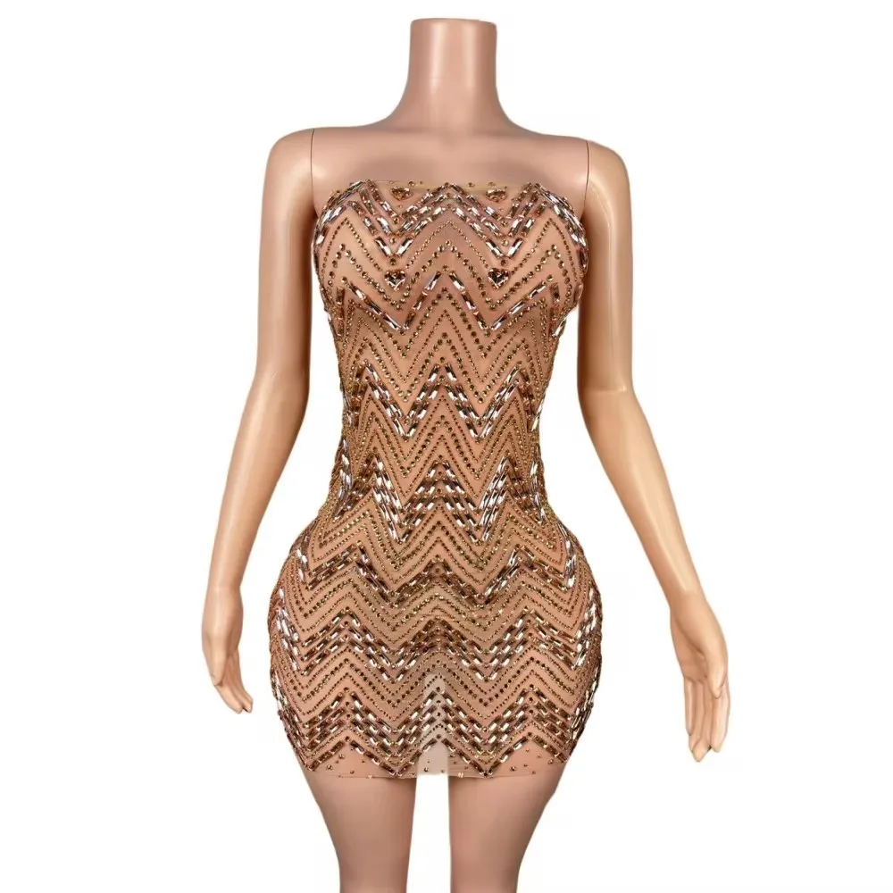 Sexy Transparent Dress Bodycon Prom Evening Celebrate Strapless Rhinestones Backless Mini Dress for Singer Model Stage Costume
Sexy Transparent Dress Bodycon Prom Evening Celebrate Strapless Rhinestones Backless Mini Dress for Singer Model Stage Costume