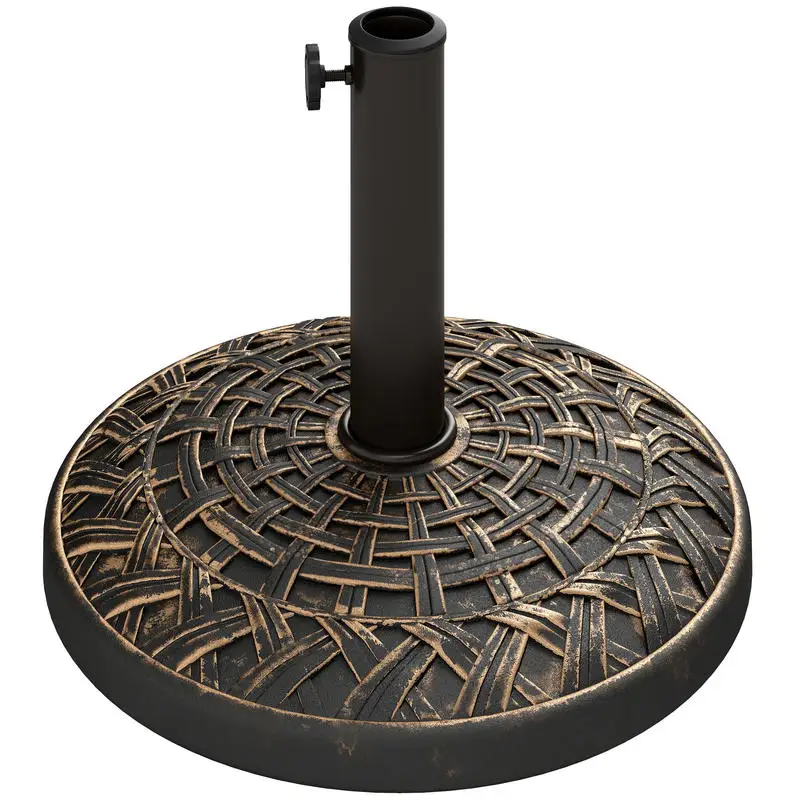 19" Patio Umbrella Base, 26 lbs Concrete Heavy Duty Umbrella Stand, Round Patio Umbrella Holder for 1.5"/1.9" Umbrella Poles for Outdoor, Lawn, Poolside, Bronze
19" Patio Umbrella Base, 26 lbs Concrete Heavy Duty Umbrella Stand, Round Patio Umbrella Holder for 1.5"/1.9" Umbrella Poles for Outdoor, Lawn, Poolside, Bronze