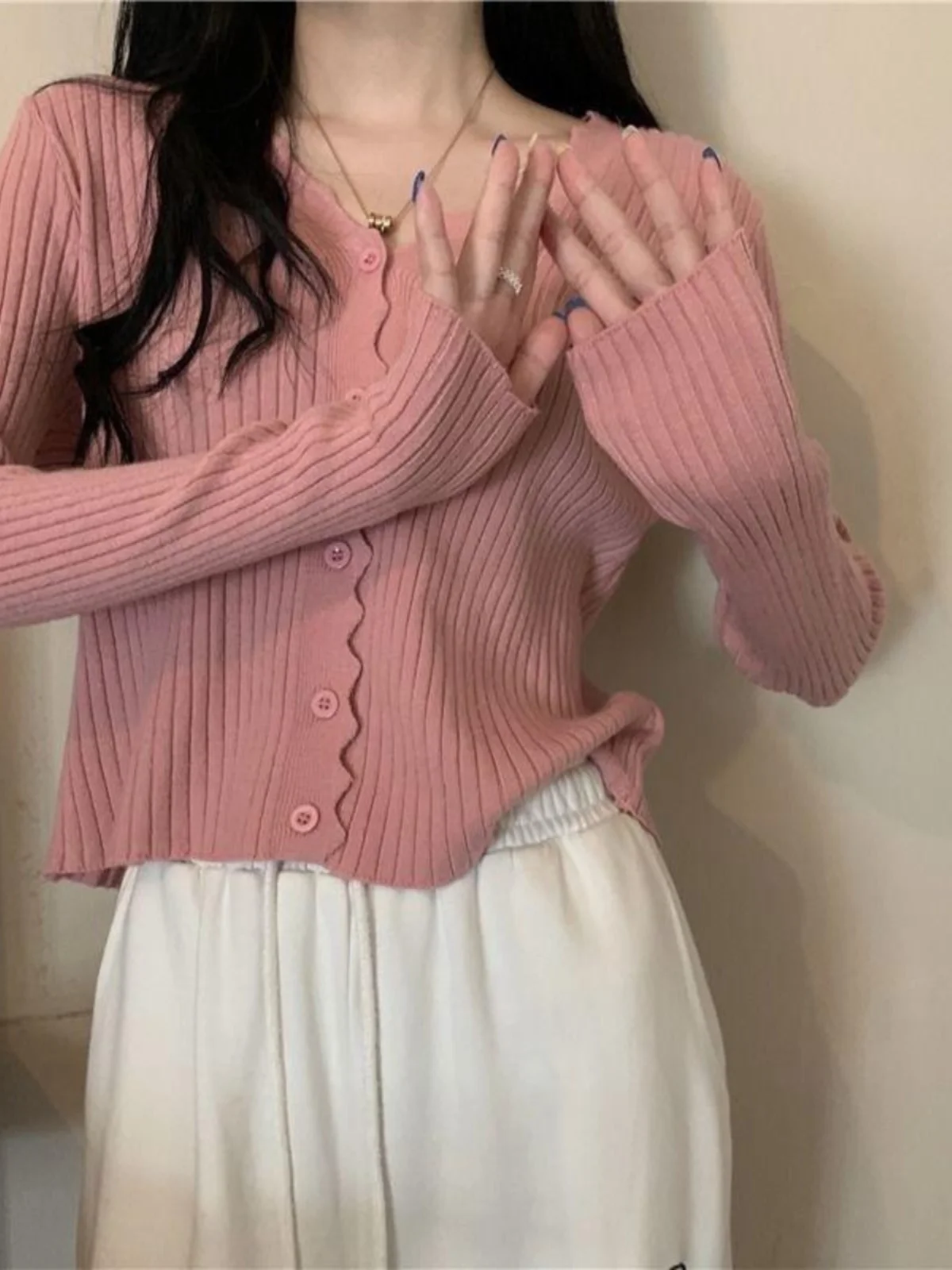 Soft Gentle Wind Thin Long Sleeve V-Neck Knitted Open Cardigan Women's Spring Autumn New Style Outerwear Lace Sweater Jacket ...
Soft Gentle Wind Thin Long Sleeve V-Neck Knitted Open Cardigan Women's Spring Autumn New Style Outerwear Lace Sweater Jacket ...