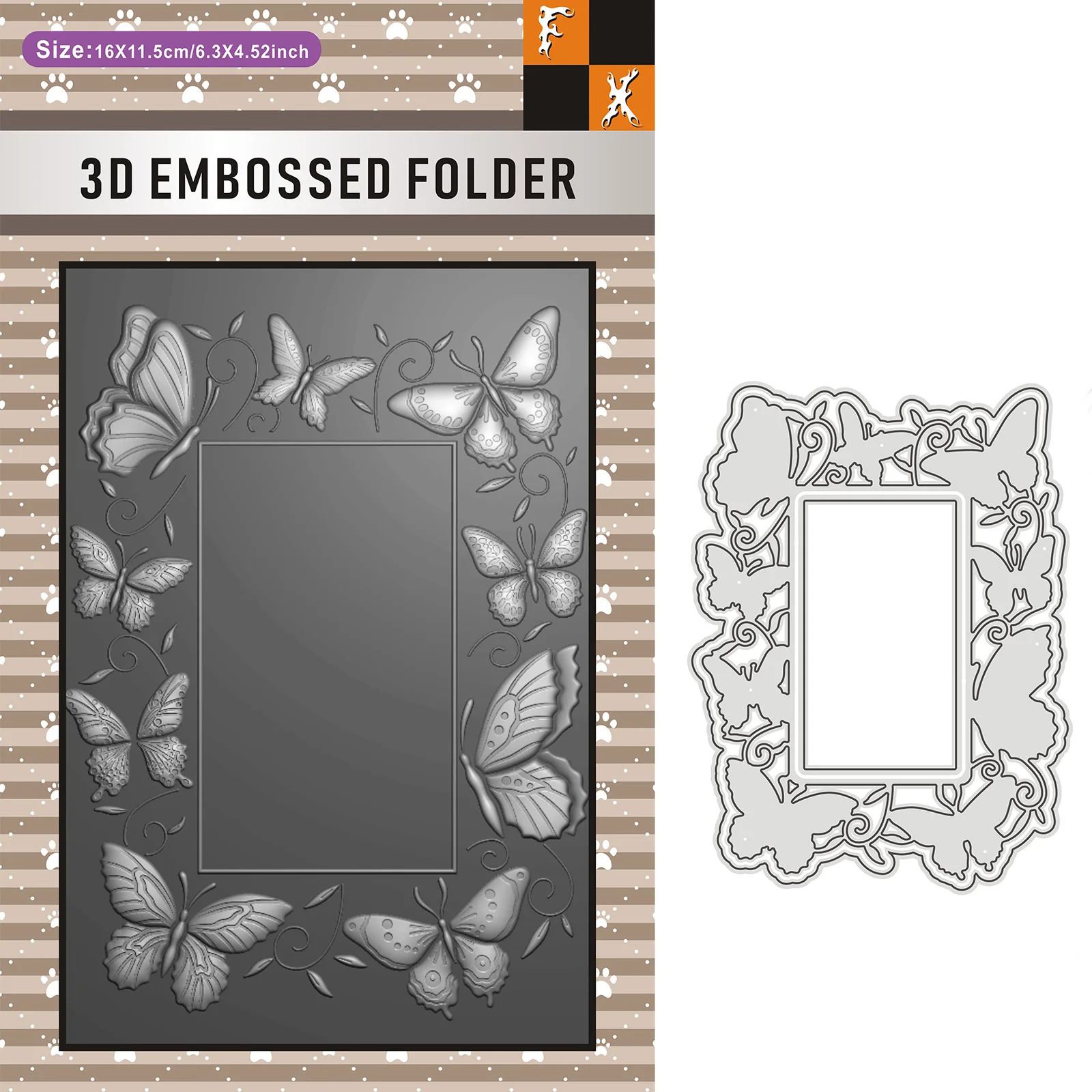 "Creative Frame with 3D Butterfly Accents" Design Element - 3D Embossed Folder with Matching Die-Cut - Perfect for DIY Crafts, I
"Creative Frame with 3D Butterfly Accents" Design Element - 3D Embossed Folder with Matching Die-Cut - Perfect for DIY Crafts, I