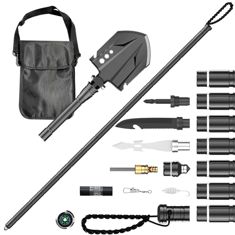 Trekking Pole Tactical Walking Stick Multifunctional Aluminum Collapsible Survival Hiking Pole with Storage Bag for Women Men S
Trekking Pole Tactical Walking Stick Multifunctional Aluminum Collapsible Survival Hiking Pole with Storage Bag for Women Men S
