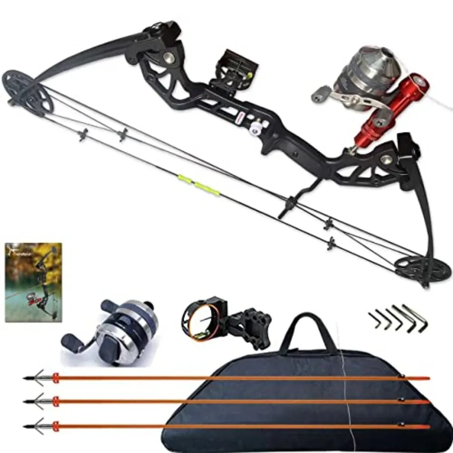 Bowfishing Bow Kit with Arrow Ready to Shoot Right Handed 15-45 LBS Draw Length 18-29.5 Adjustable Axle-to-Axle 34.2 Complete C
Bowfishing Bow Kit with Arrow Ready to Shoot Right Handed 15-45 LBS Draw Length 18-29.5 Adjustable Axle-to-Axle 34.2 Complete C