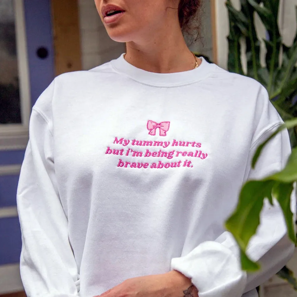 My Tummy Hurts Letters and Bow Embroidered Sweatshirts Women White Loose Thick Fleece Warm Pullover Crewneck Elegant Jumpers
My Tummy Hurts Letters and Bow Embroidered Sweatshirts Women White Loose Thick Fleece Warm Pullover Crewneck Elegant Jumpers