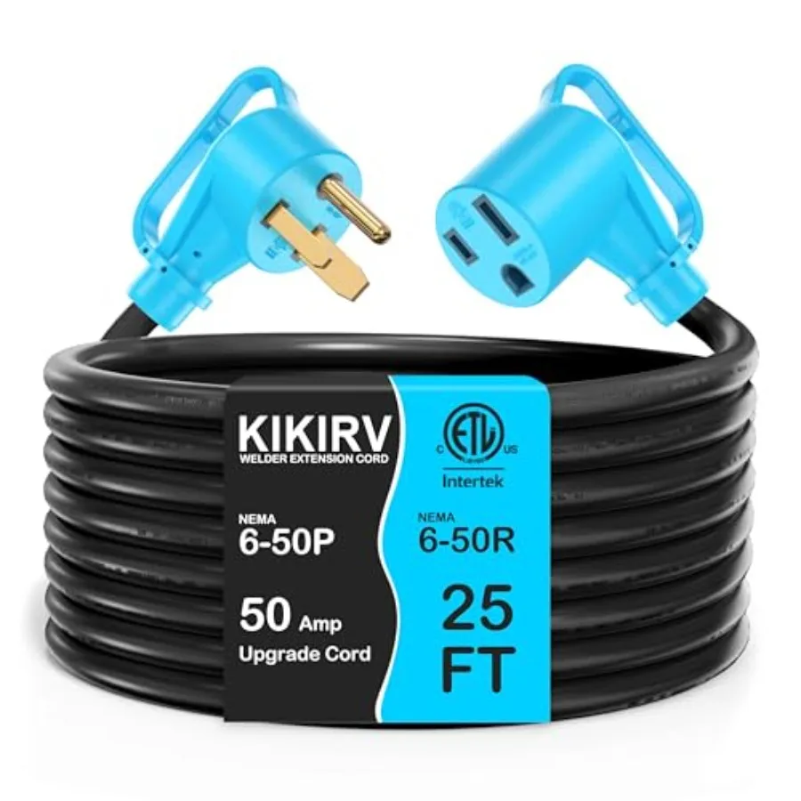 50Amp 25Feet Welder Extension Cord 10 AWG 250V NEMA 6-50P to 6-50R Heavy Duty Power Extension Cord for Welder Plasma MIG TIG Cu
50Amp 25Feet Welder Extension Cord 10 AWG 250V NEMA 6-50P to 6-50R Heavy Duty Power Extension Cord for Welder Plasma MIG TIG Cu