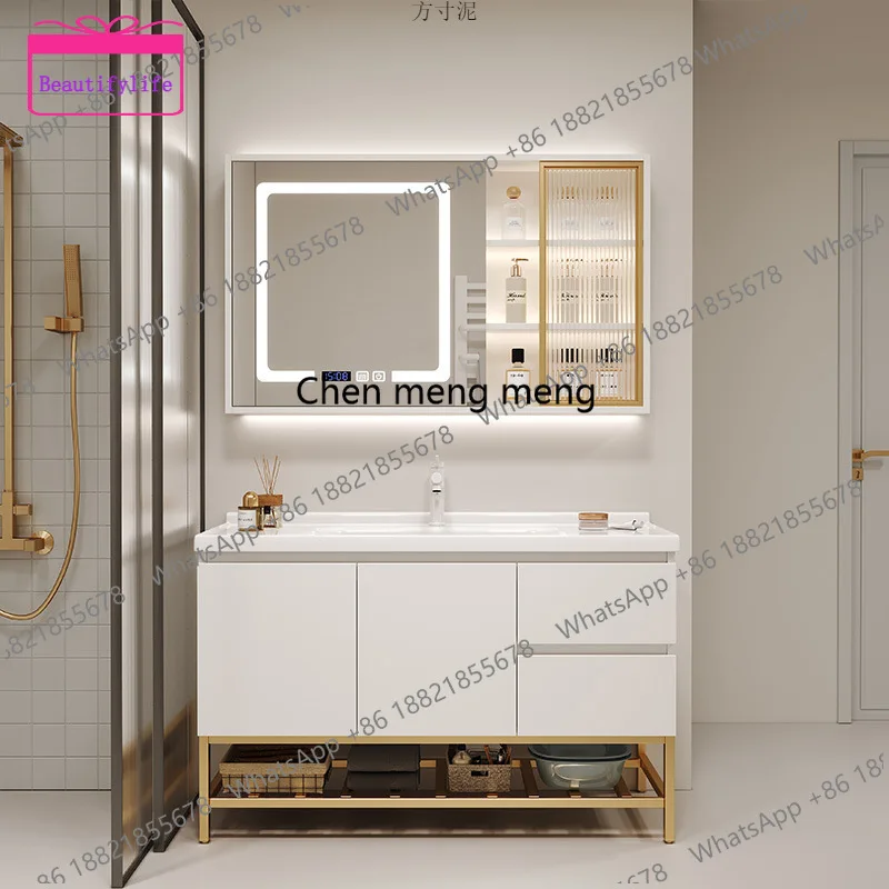 YL Cream wind solid wood ceramic integrated bathroom bathroom cabinet bathroom
YL Cream wind solid wood ceramic integrated bathroom bathroom cabinet bathroom