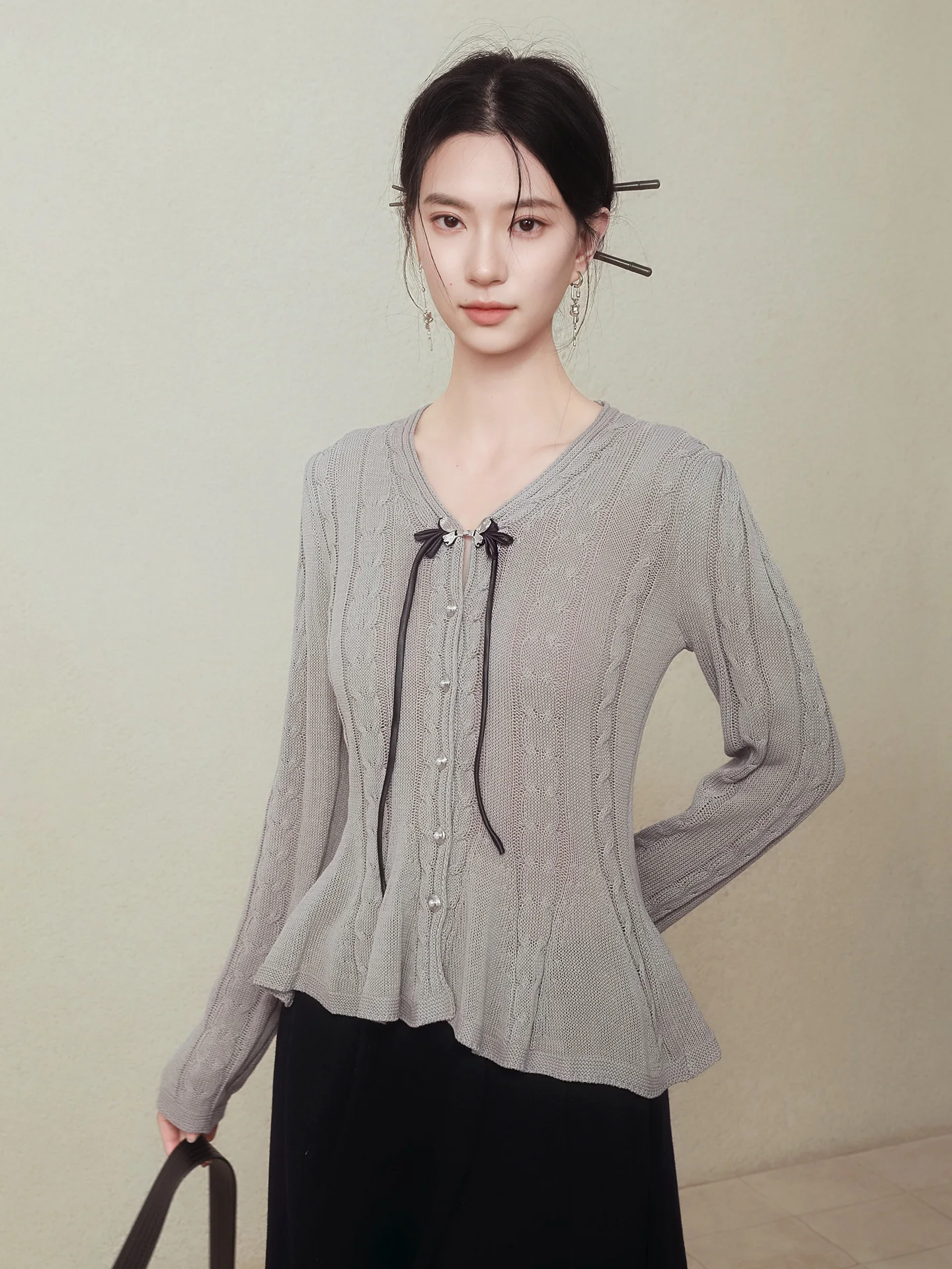 INGKO Cloud Grey Knitted Sweater Cardigan Long Sleeve Waist-Cinching Spring 2026 Polyester Acrylic Open Front Women's Wear
INGKO Cloud Grey Knitted Sweater Cardigan Long Sleeve Waist-Cinching Spring 2026 Polyester Acrylic Open Front Women's Wear