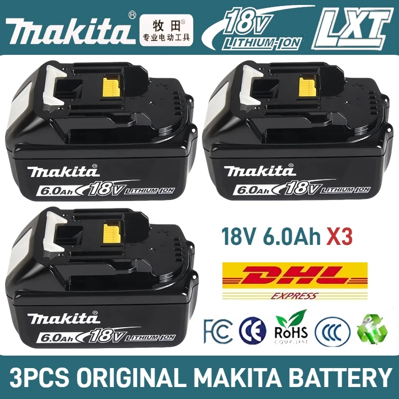 Original Makita 18V battery 6.0Ah rechargeable, for electric drill, impact drill, angle grinder, original Makita tool battery
Original Makita 18V battery 6.0Ah rechargeable, for electric drill, impact drill, angle grinder, original Makita tool battery