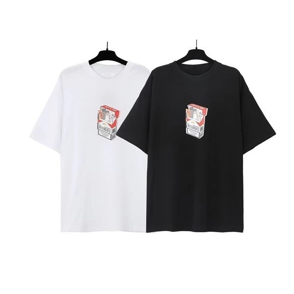 Cigarette Case Cat Print Single Break American High Street Loose Men's and Women's Short-sleeved Couple T-shirt Summer 
Cigarette Case Cat Print Single Break American High Street Loose Men's and Women's Short-sleeved Couple T-shirt Summer