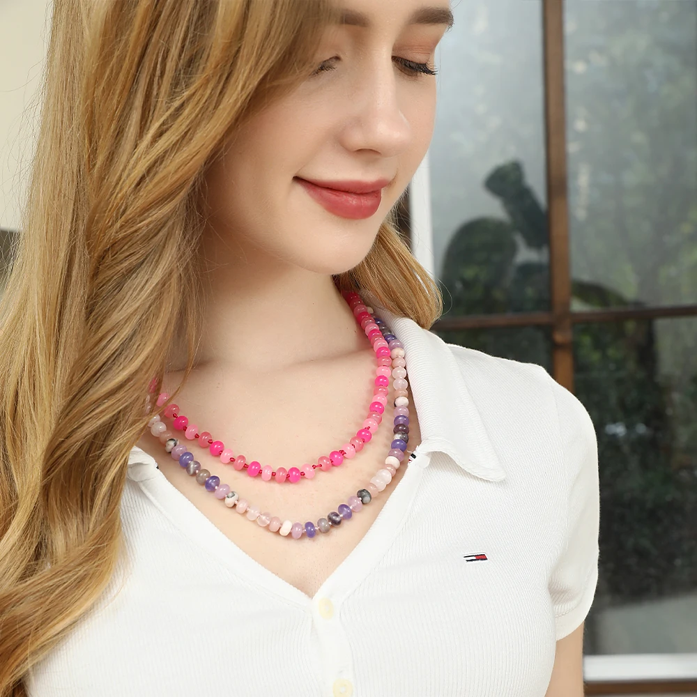 2023 New Fashion Colorful Natural Stone Necklace For Women Colorful Beaded handmade Necklace Tagg Closure Set Beads Jewelry
2023 New Fashion Colorful Natural Stone Necklace For Women Colorful Beaded handmade Necklace Tagg Closure Set Beads Jewelry