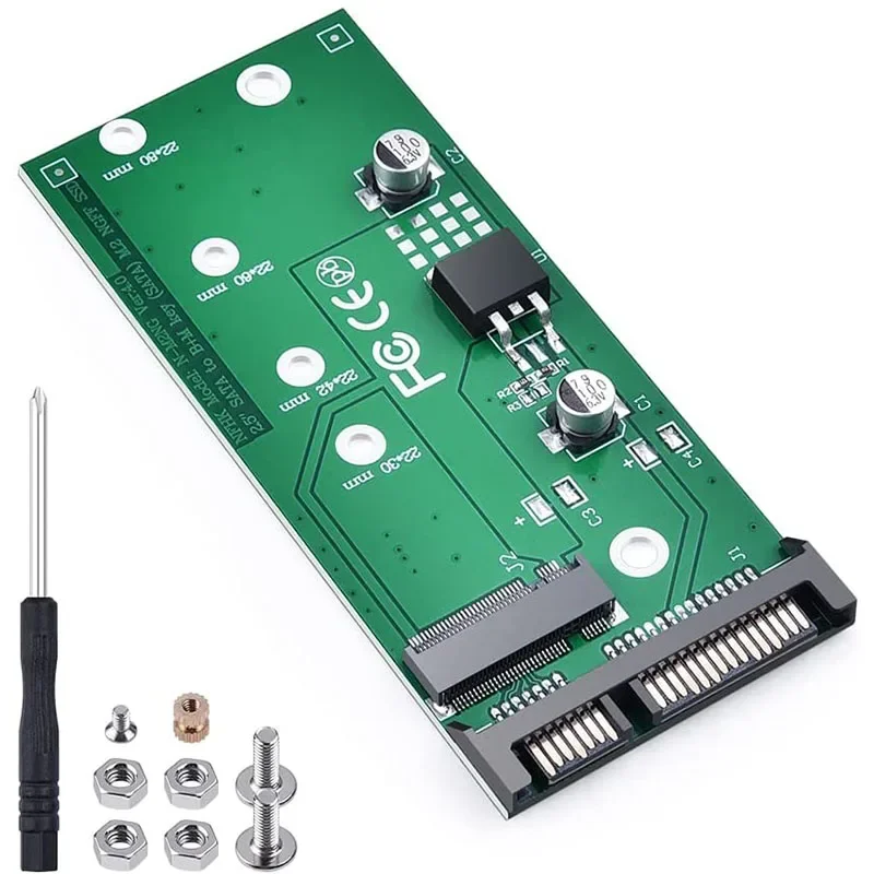 M.2 NGFF to SATA Adapter, M.2 NGFF Key B/B+ SSD to SATA III 6Gbps Converter Card, Support 2230/2242/2260/2280 for Laptop Desktop
M.2 NGFF to SATA Adapter, M.2 NGFF Key B/B+ SSD to SATA III 6Gbps Converter Card, Support 2230/2242/2260/2280 for Laptop Desktop