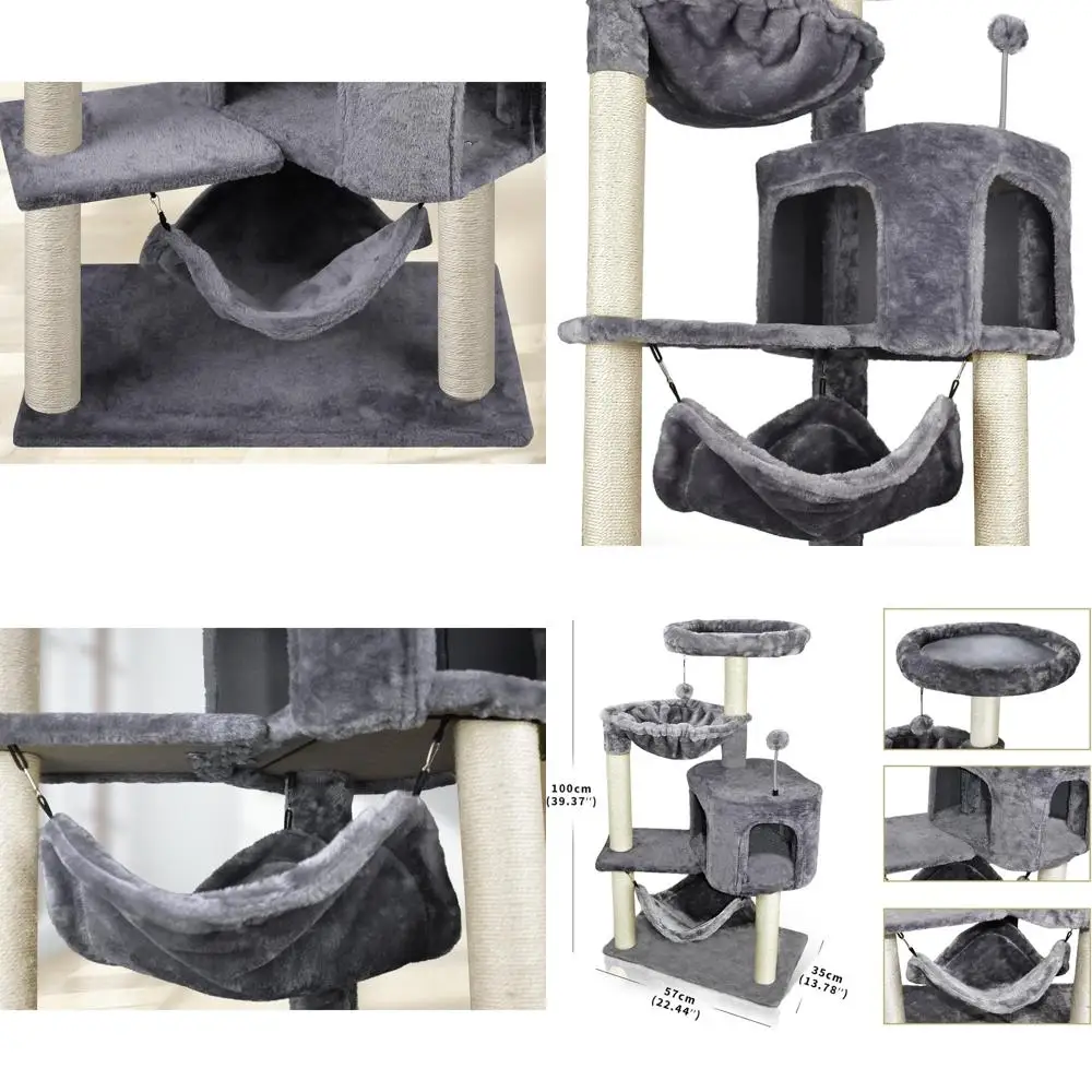 Grey Feline Haven: кошачье дерево в индивидуальном стиле с просторным гамаком
Grey Feline Haven: кошачье дерево в индивидуальном стиле с просторным гамаком