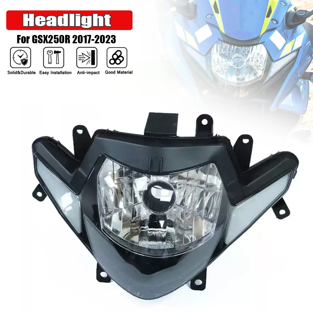 Motorcycle Head Light Fit for 2017 - 2023 Suzuki GSX250R GSXR250 Headlight Assembly Headlamp GSX 250R GSXR 250 2018 2019 2020 21
Motorcycle Head Light Fit for 2017 - 2023 Suzuki GSX250R GSXR250 Headlight Assembly Headlamp GSX 250R GSXR 250 2018 2019 2020 21