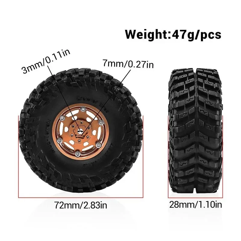 4PCS New 1.3" Aluminum Wheels & Tires for 1/18 TRX4M SCX24 FMS Ascent-18 Axial SCX24 AX24 FCX24 FCX24M RC Crawler Upgrade Parts
4PCS New 1.3" Aluminum Wheels & Tires for 1/18 TRX4M SCX24 FMS Ascent-18 Axial SCX24 AX24 FCX24 FCX24M RC Crawler Upgrade Parts