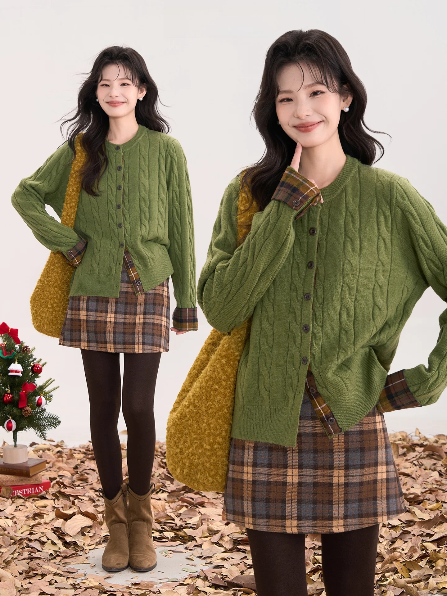 Теплый вязаный кардиган в клетку для женщин, осенне-зимний, свободного кроя, повседневный, с длинными рукавами, круглым вырезом, из чистой шерсти и кашемира
Теплый вязаный кардиган в клетку для женщин, осенне-зимний, свободного кроя, повседневный, с длинными рукавами, круглым вырезом, из чистой шерсти и кашемира