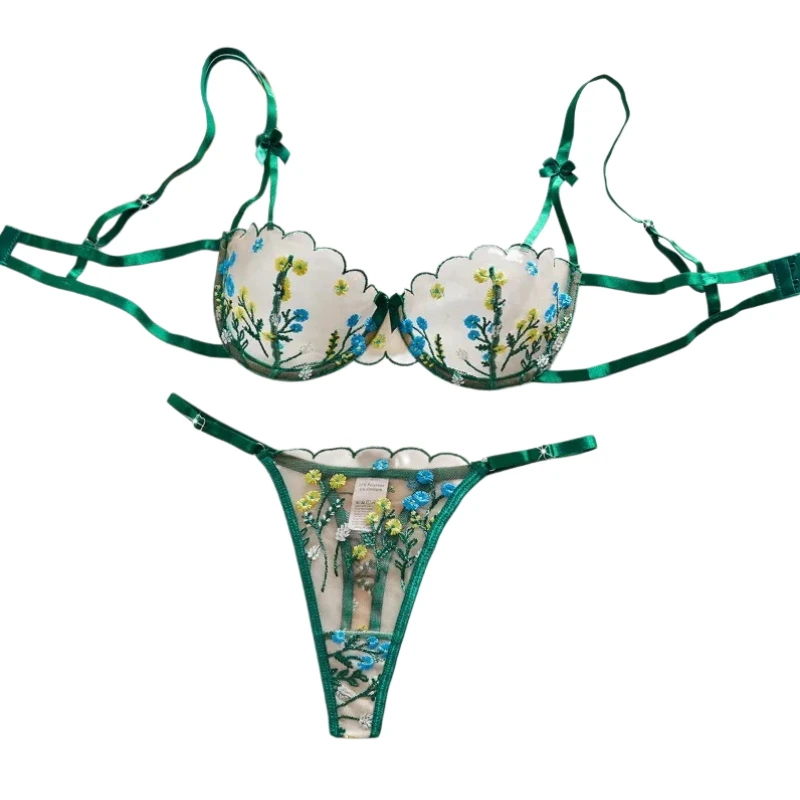 Elegant Floral Lingerie Set Sensual Lace Embroidery Bra Panty 2-Piece Fancy Beautiful Underwear Transparent Erotic Sexy Lingerie
Elegant Floral Lingerie Set Sensual Lace Embroidery Bra Panty 2-Piece Fancy Beautiful Underwear Transparent Erotic Sexy Lingerie