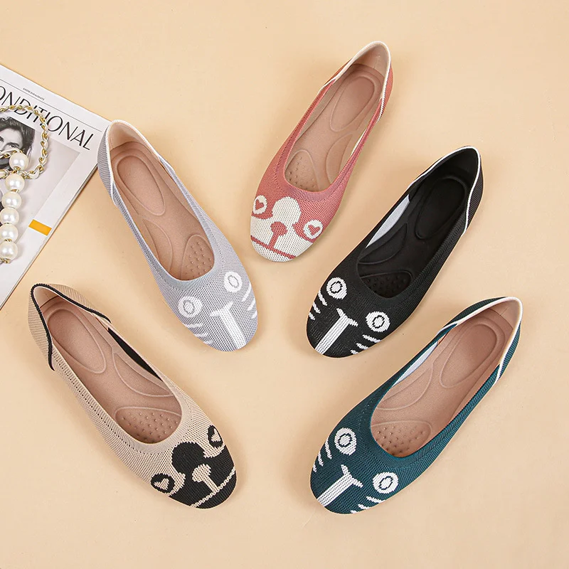 New Flats Shoes Woman Spring 2024 New Fashion Round Head Collection Knit Comfortable Breathable Soft Sole Summer Single Shoes
New Flats Shoes Woman Spring 2024 New Fashion Round Head Collection Knit Comfortable Breathable Soft Sole Summer Single Shoes