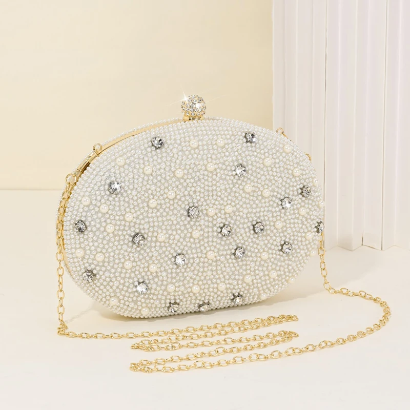 New Luxury Pearl Evening Bag for Women Pearl Handmade Embroidered Beads Clutch Bag Pearl Buckles Diamond Dress Banquet Party Bag
New Luxury Pearl Evening Bag for Women Pearl Handmade Embroidered Beads Clutch Bag Pearl Buckles Diamond Dress Banquet Party Bag