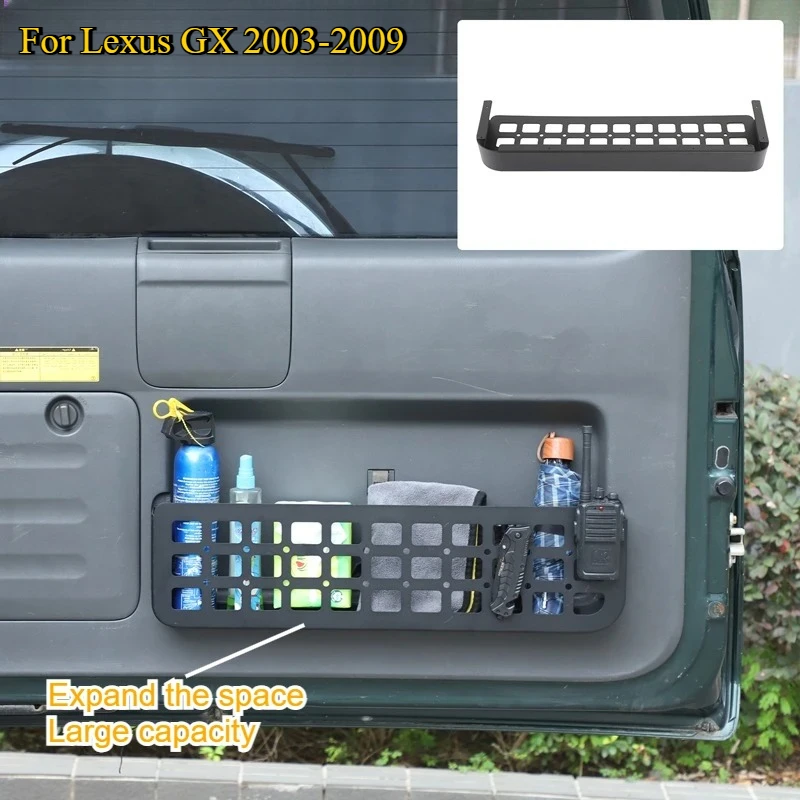 For Lexus GX 2003-2009 Car Tailgate Mesh Storage Box Baffle Rear Tailgate Hanging Storage Aluminum Alloy Black Car Tool Basket
For Lexus GX 2003-2009 Car Tailgate Mesh Storage Box Baffle Rear Tailgate Hanging Storage Aluminum Alloy Black Car Tool Basket