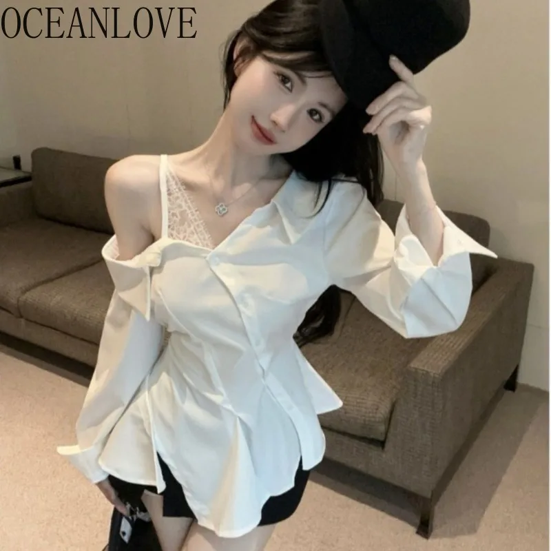OCEANLOVE Irregular Lace Up Women Shirts&blouses Asymmetrical Spring Autumn Blusas Mujer Korean Fashion Sexy Retro Camisas
OCEANLOVE Irregular Lace Up Women Shirts&blouses Asymmetrical Spring Autumn Blusas Mujer Korean Fashion Sexy Retro Camisas