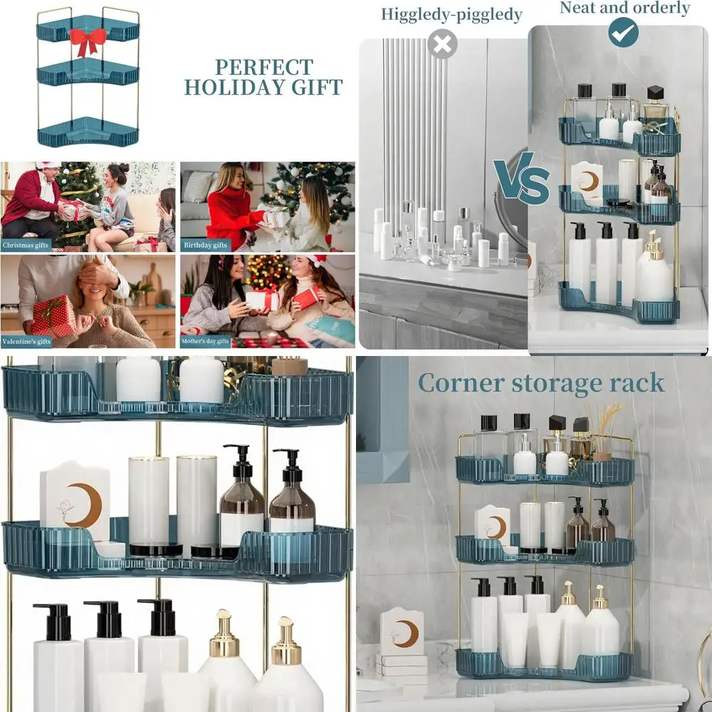 3-Tier Blue Bathroom Vanity Organizer, Makeup & Perfume Holder, Kitchen Spice Storage Rack
3-Tier Blue Bathroom Vanity Organizer, Makeup & Perfume Holder, Kitchen Spice Storage Rack