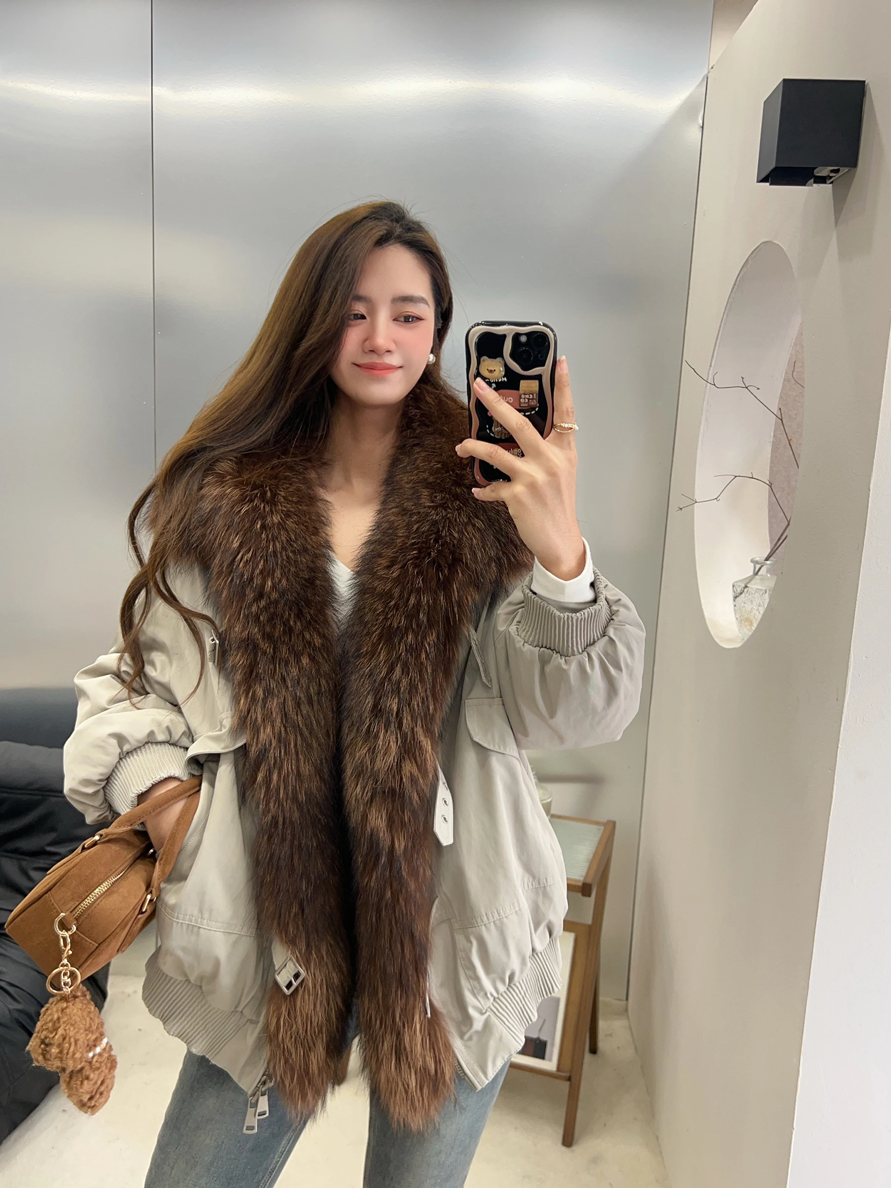 High-End Young Sle Fur Collar down Parka Coat 90 Du Feather Women's Casual Long Sve Loose Fit Winter Outerwear
High-End Young Sle Fur Collar down Parka Coat 90 Du Feather Women's Casual Long Sve Loose Fit Winter Outerwear