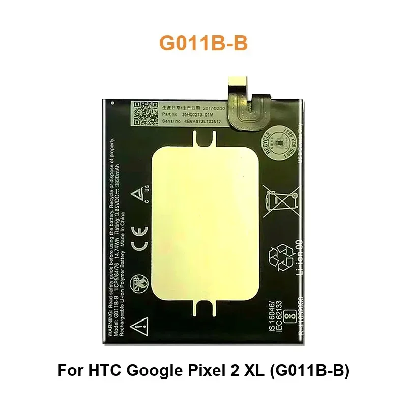 Mobile Phone Battery For HTC Google Pixel 2 XL (G011B-B) G011B-B 3830mAh Real Capacity
Mobile Phone Battery For HTC Google Pixel 2 XL (G011B-B) G011B-B 3830mAh Real Capacity