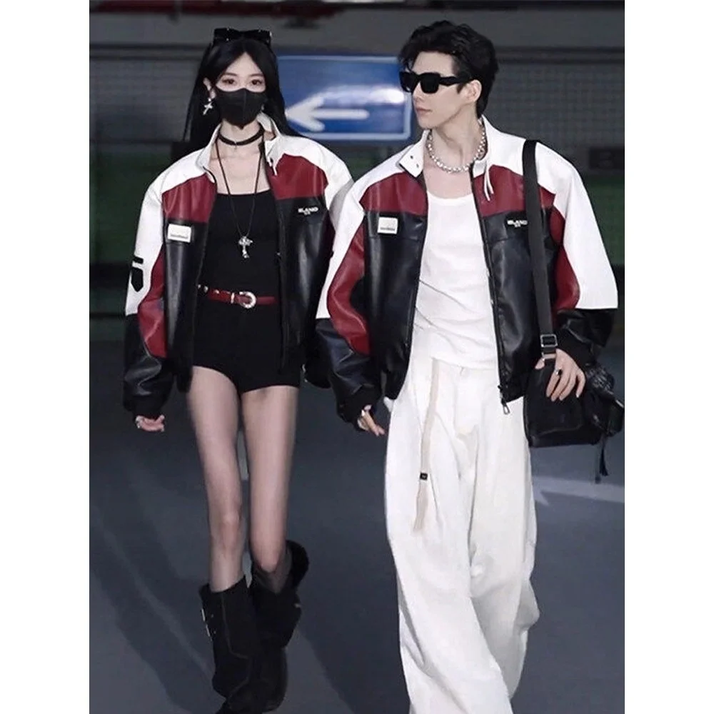 Trendy Streetwear Biker Jaet Patchwork Color Blo Loose Fit Stand Collar Motorcycle Coat for Men And Women Casual Autumn O...
Trendy Streetwear Biker Jaet Patchwork Color Blo Loose Fit Stand Collar Motorcycle Coat for Men And Women Casual Autumn O...