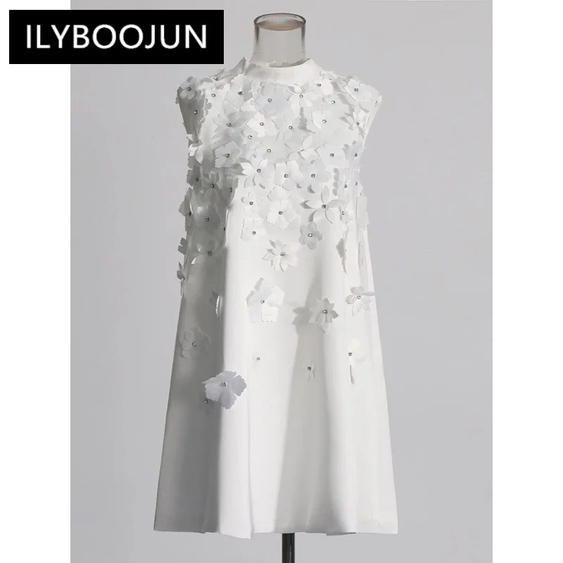 ILYBOOJUN Elegant Patchwork Appliques Dress For Women Stand Collar Sleeveless High Waist Spliced Lace Up Chic Dresses Female
ILYBOOJUN Elegant Patchwork Appliques Dress For Women Stand Collar Sleeveless High Waist Spliced Lace Up Chic Dresses Female